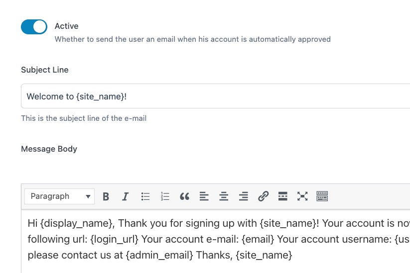 Customizable Email Templates